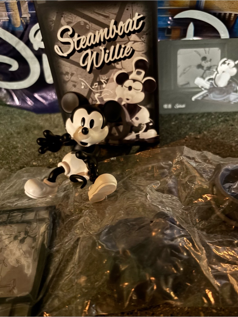 Disney Steamboat Willie Mickey Mouse Black and White Figurine
